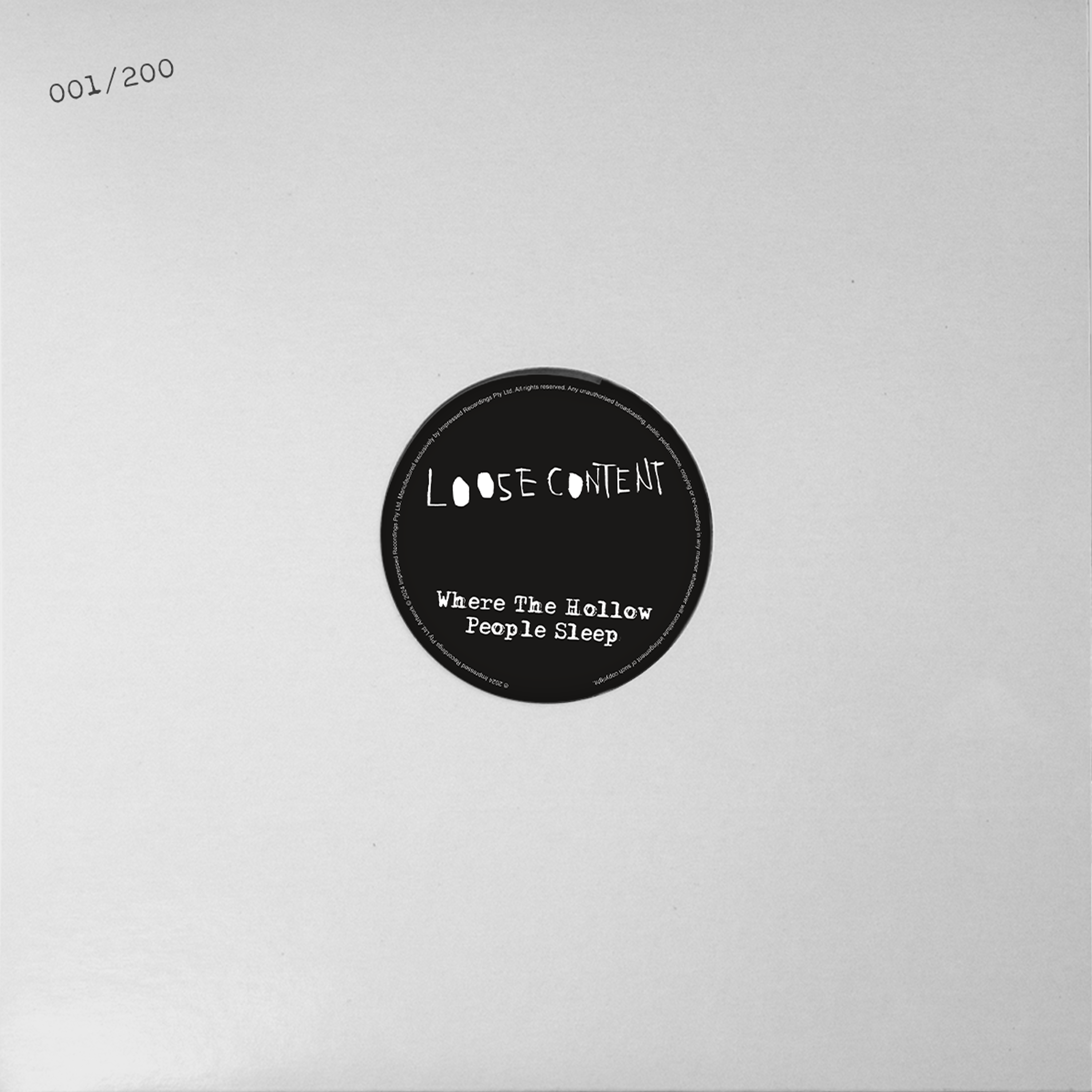 Loose Content - Where The Hollow People Sleep / What Happened To The Sky? - 7" Inch Vinyl