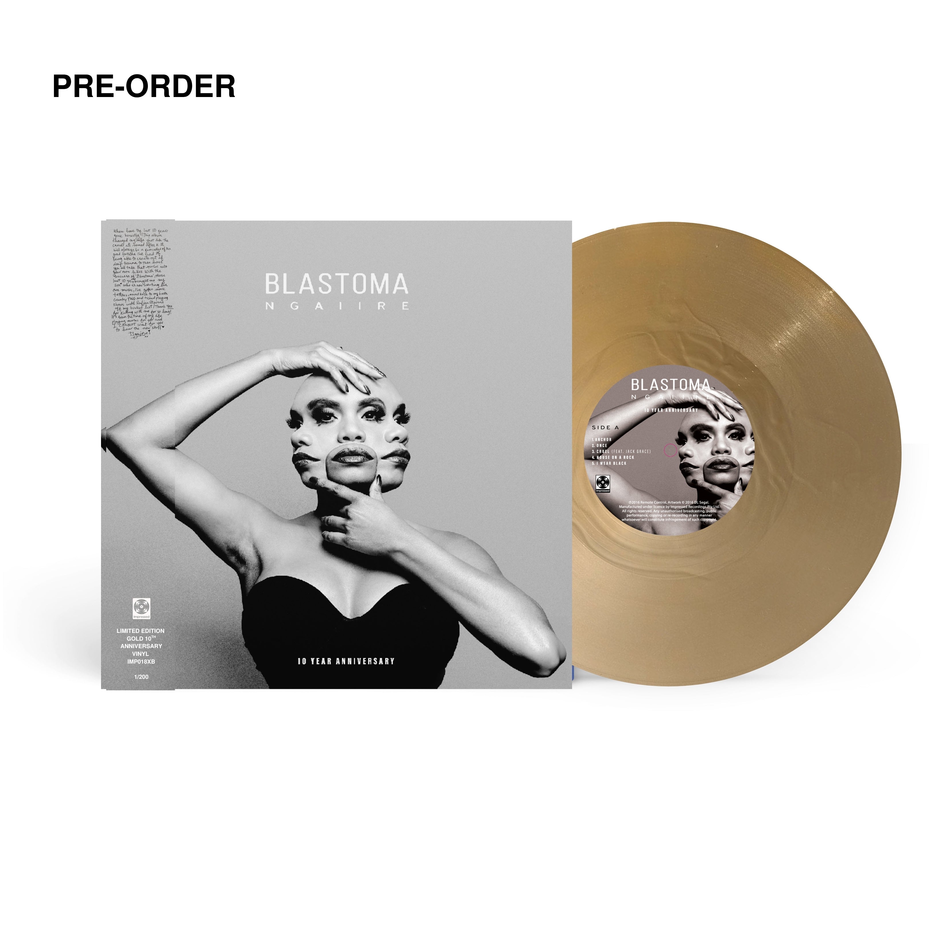 Ngaiire - Blastoma - 10TH ANNIVERSARY EXCLUSIVE Gold Vinyl LP