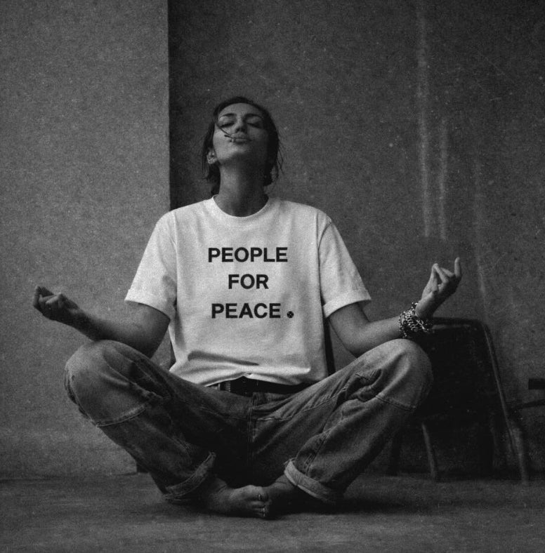 Limited Edition Impressed TEE - IMPM012 WHITE 'PEOPLE FOR PEACE'
